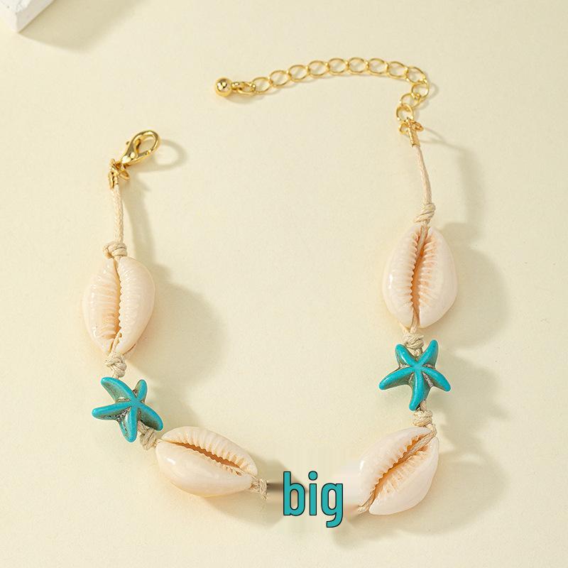 

Женский богемный браслет из бусин с ракушками и морскими звездами - Летняя модная бижутерия для рук
