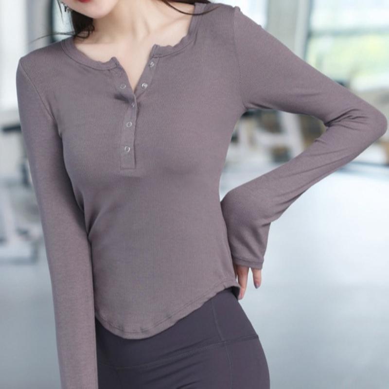 

Весенне-осенний спортивный топ с круглым вырезом, женская обтягивающая футболка с длинными рукавами, одежда для йоги, одежда для бега, фитнеса XL