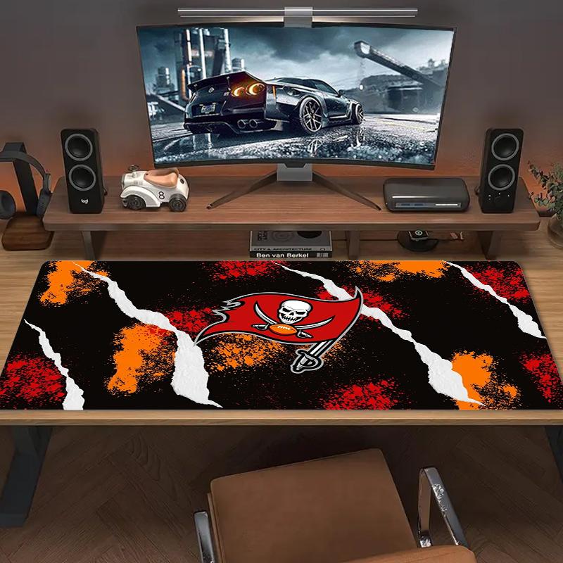 Tampa Bay Buccaneers Mauspads Großes Gaming-Tischkissen Rutschfest Laptop Tablet Großes Mauspads XXL Matte Mini-PC Spielmatte Mit Verriegeltem Rand
