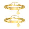 Free Engraving Stainless Steel Custom Bracelets Name Date Gold Color Heart Butterfly Shape For Baby Child's Birthday Gift