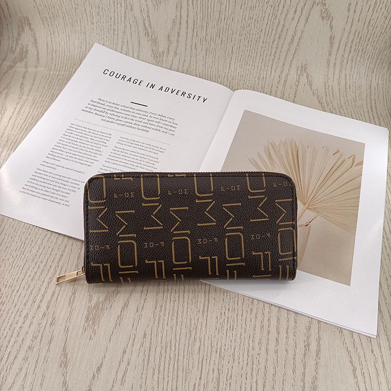 European & American Fashion Large Capacity Zipper Clutch Wallet - Multi-Card Slot, Simple, High-End Design