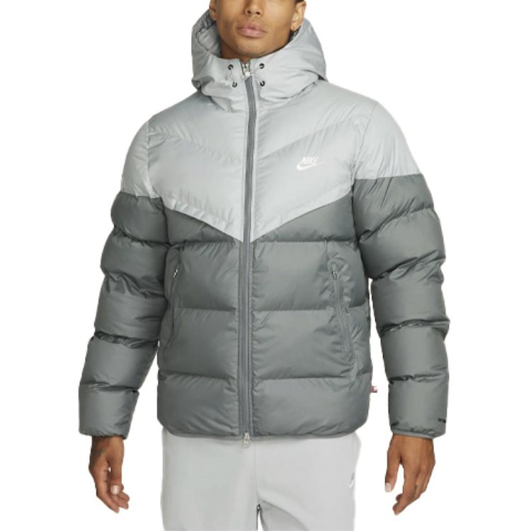 Nové pánské péřové bundy Nike šedé FB8178-077