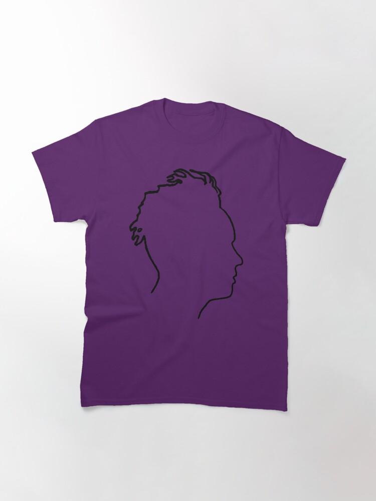 Depeche Mode Martin Gore Profile Black Outline Blue Background Classic T-Shirt