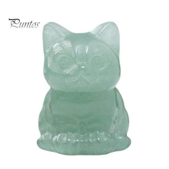 

Статуя кота из искусственного кристалла, очаровательный внешний вид, насыщенный цвет, мини-размер, фигурка счастливого кота, украшение для рабочего стола D