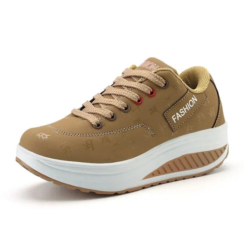 Women's Shoes Fashiable Sneakers Lace Up Thick Sole Casual Sneakers Wedge Comfortable Women's Loafers Zapatos De Mujer