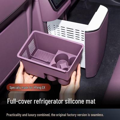 Silicone Mat Full Coverage Cup Holder for 26 Models of Xiaopeng GX Refrigerator - Shockproof Drink Holder for Car Interior