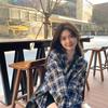 Women's Plaid Long Sleeve Korean Style Cardigan Shirt - Loose Retro Jacket for Spring and Autumn