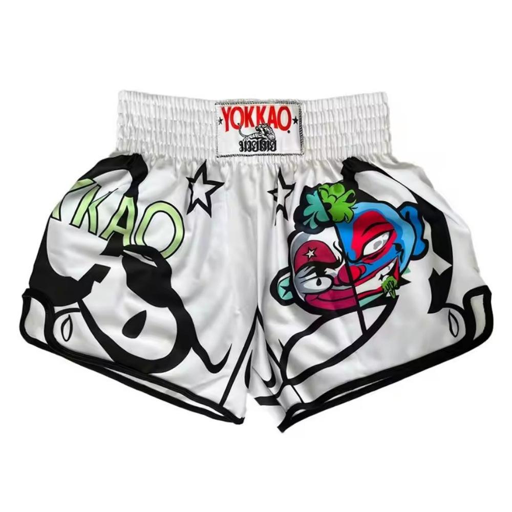 Boxeo Tailandés Sanda entrenamiento shorts de lucha Muay Thai lucha libre dibujos animados hombres y mujeres fitness deportes artes marciales shorts