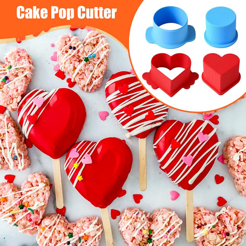 Cake Pop Cutter Birthday Parties Cake Cutter Pusher Smooth Shapes Press Set Home Baking Accessories Teaching Tool For Skewers