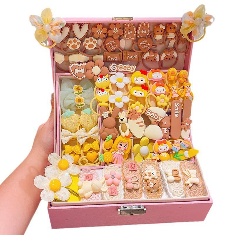 Kids Hair Accessories Gift Set Girls - Cartoon Princess Themed Clips Bands Decorative Hairpins Toddlers Children