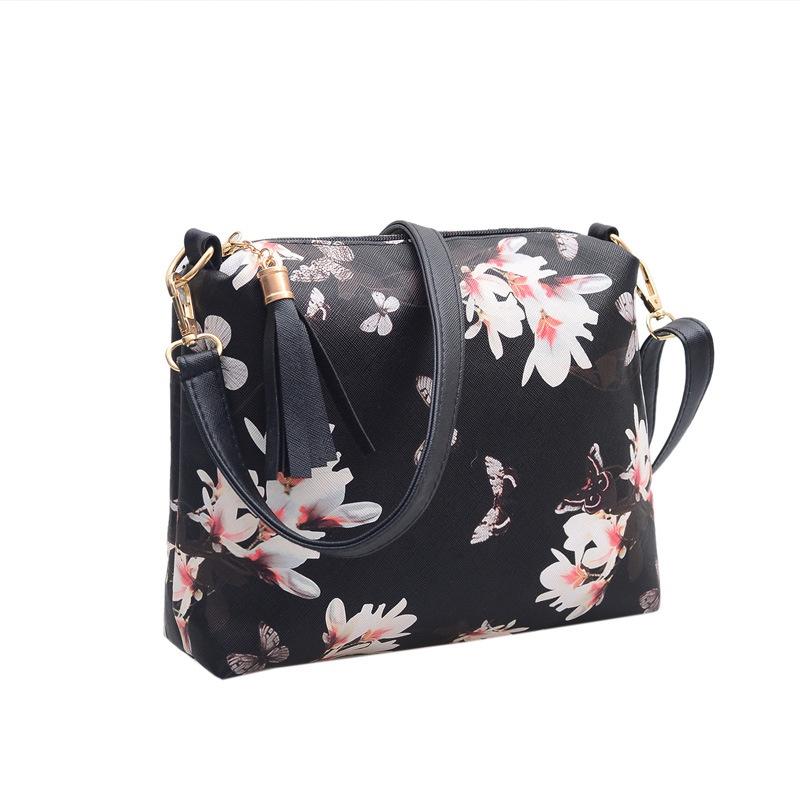 Women's Single Shoulder Bag Floral Pattern Canvas Material Comfortable Lightweight
