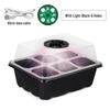 6/12-Hole Seedling Box with Light & Insulation Cover for Vegetable Planting