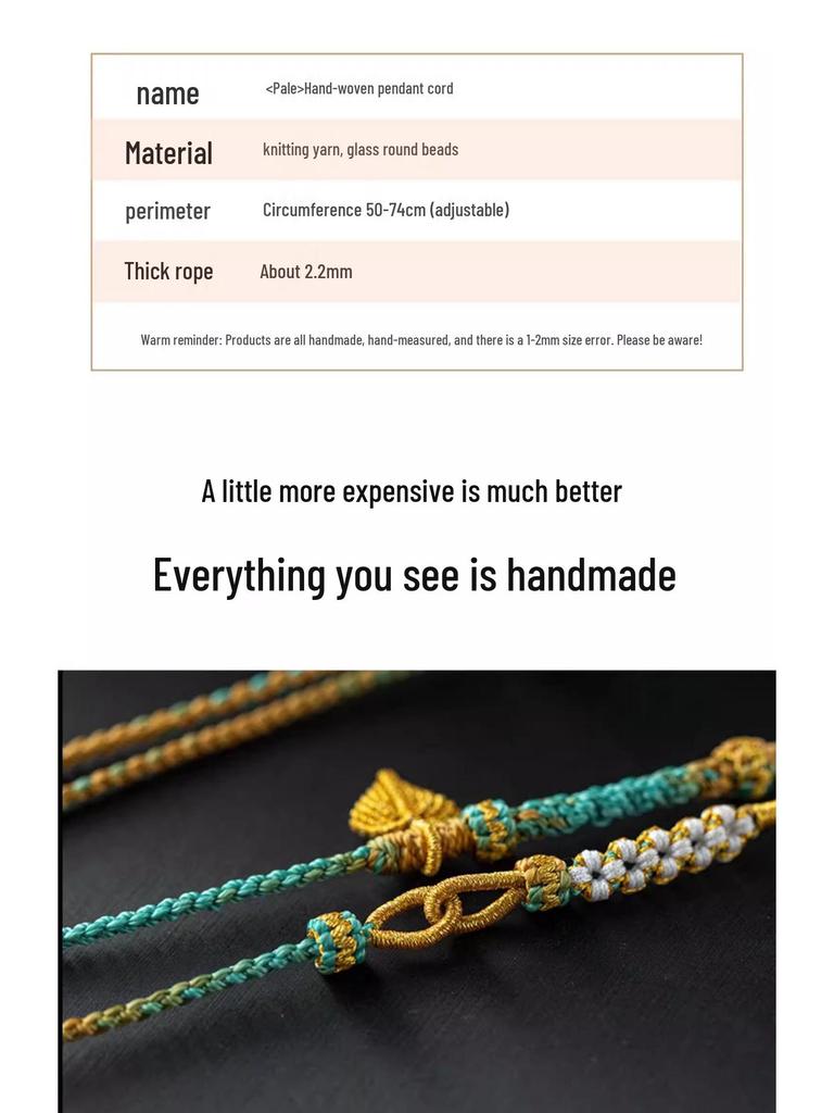 Handmade Amber-Turquoise Gold Jade Pendant Necklace with Safety Buckle