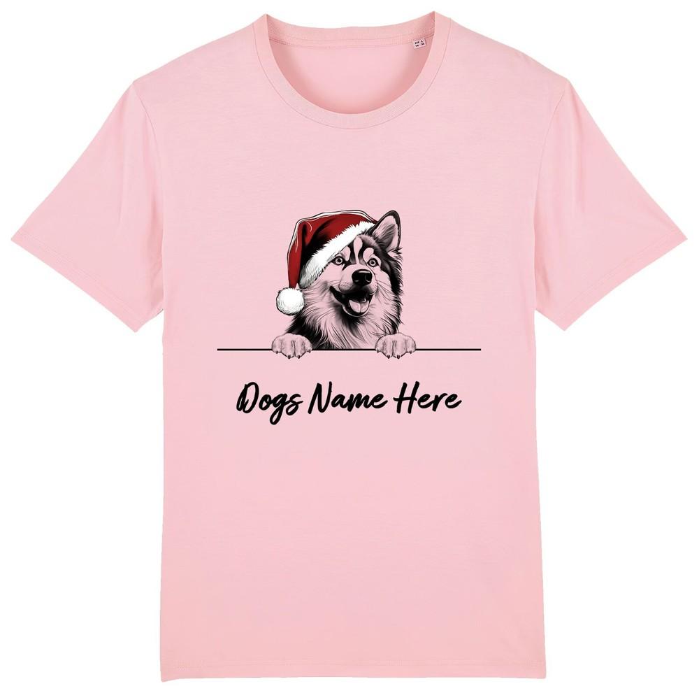 POMSKY Personalised Christmas Dog T-Shirt Mens Womens Kids Dogs Name Gift Pet