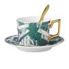 Nordic Courtly Luxury Hand-Painted Gold Ceramic Coffee Cup with Plate Office Marble Mug Afternoon Tea Cups Household Drinkware