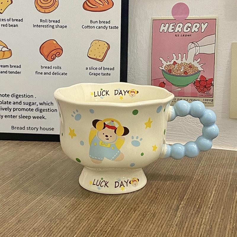 

Cute Puppy Mug High Looking Cup for Girls Birthday Gift Ceramic Cup Souvenir Water Cup Coffee Couple Cup 301-400ml