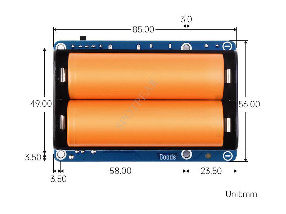 Raspberry Pi 21700 Large Capacity UPS Module: 5V Output, Simultaneously Supports Charging & Discharging