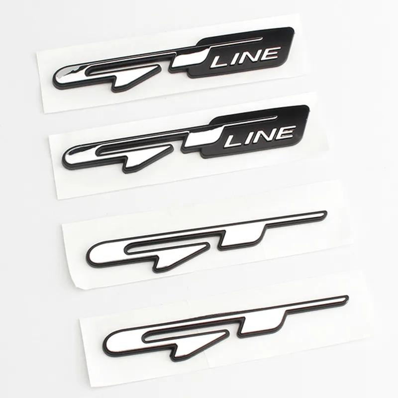 3d ABS Chrome Black Logo GT Line Emblem Car Trunk Badge Adhesive Decal GT Line Sticker Accessories