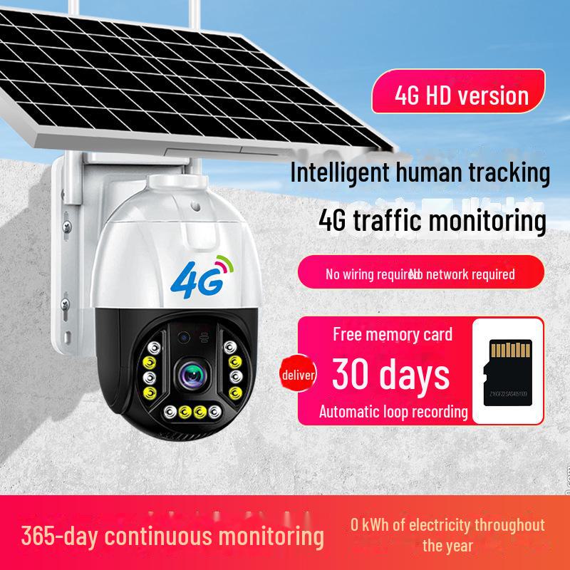 360° Solar Surveillance Camera - HD Night Vision, Remote Access, Wireless 4G for Outdoor Home Security.