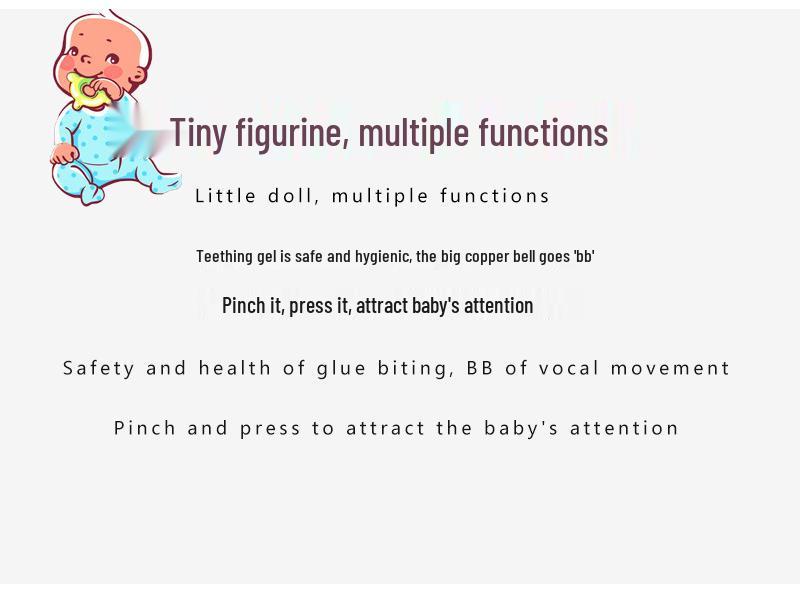 Baby Plush Animal Teether with Music, Jingling Sound, and Mirrored Crib Pendant