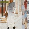Fashion Autumn Winter Long Sleeve O-Neck Casual Dresses