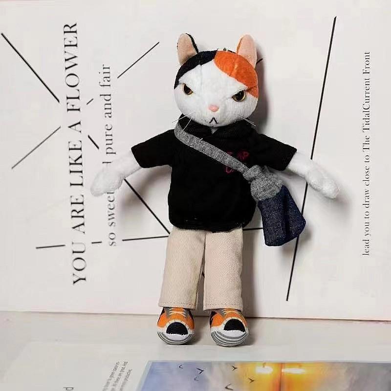 Wear Cool Clothes Cat Plush Keychain Toy Stuffed Dolls Backpack Pendant Gifts