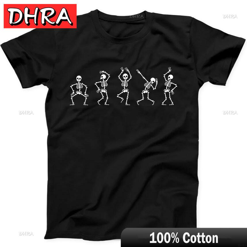 

Dancing Skeleton Halloween Funny Gift Black Tee T Shirt Tops Edgy Minimalist Urban Tops Tees for Vocation TShirt Girls 4XL