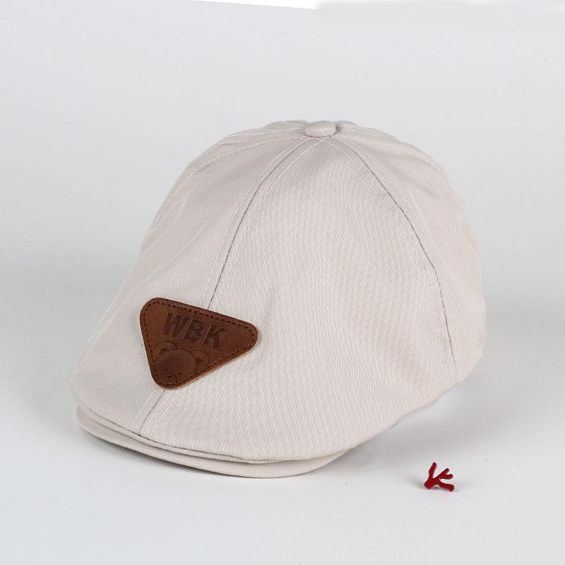 Everything Triangle Hot Selling Leather Label Spring Summer Practical Solid Color Beret Spring Summer Autumn New Hat