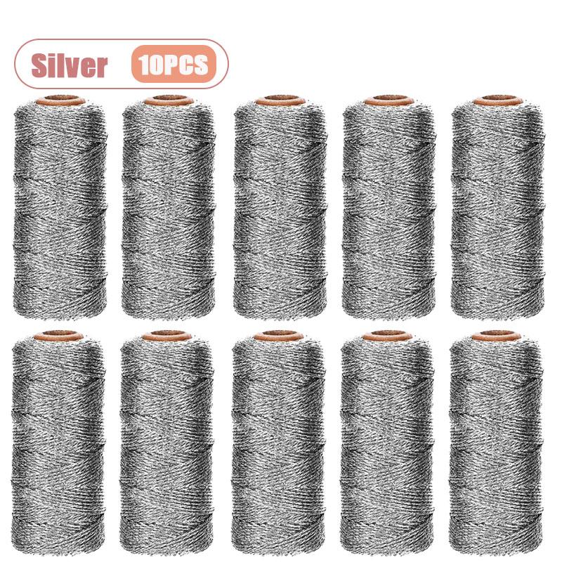 1mm Goldfaden Geschenkband für DIY Dekoration Weihnachten Metallic Kordel Nicht Elastisch Glänzendes Seil für Handwerksdekor