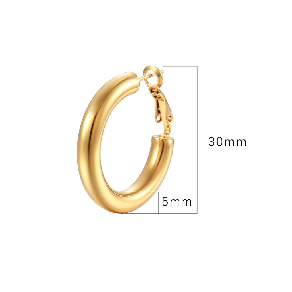 Stainless Steel Hollow Round Women's Earrings Simple Style Fashion Versatile Ear Buckle