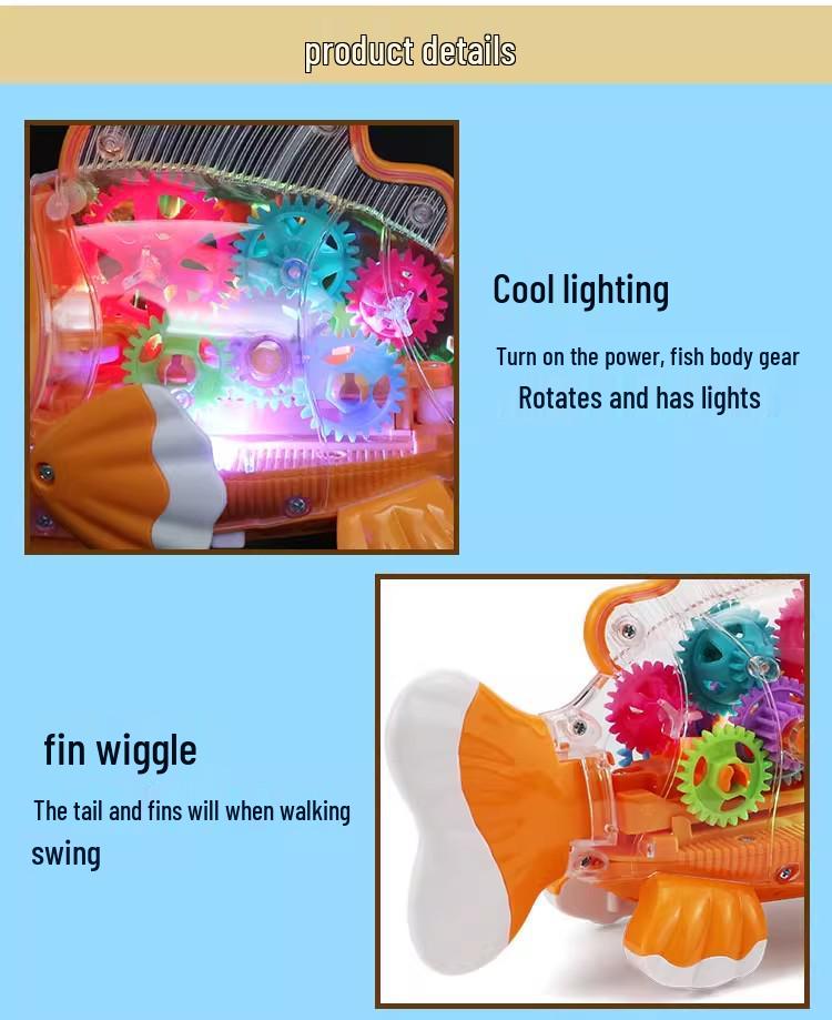 Children's Electric Luminous Clownfish Toy with Lights & Music