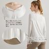 MORGEN SKY Long Sleeve Yoga Loose Long Sleeve CX060 Women's Top, Fit, Sportswear, Fitness, Training, Sweat-Wicking, Quick-Drying, Breathable,