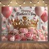 Pink floral balloons romantic mother's day customizable banner background birthday party decoration holiday celebrationbackgroud