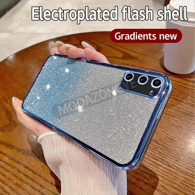 Für Samsung Galaxy S20 Hülle Galvanik Soft Glitter TPU Handy Rückseite Samsung GalaxyS20 Handygehäuse für Mädchen Frau