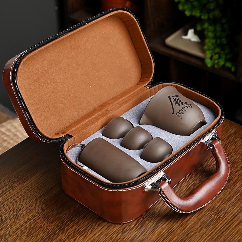 A Complete Set of Travel Tea Sets, Outdoor Kung Fu Tea Sets, Holiday Chinese Business Gifts