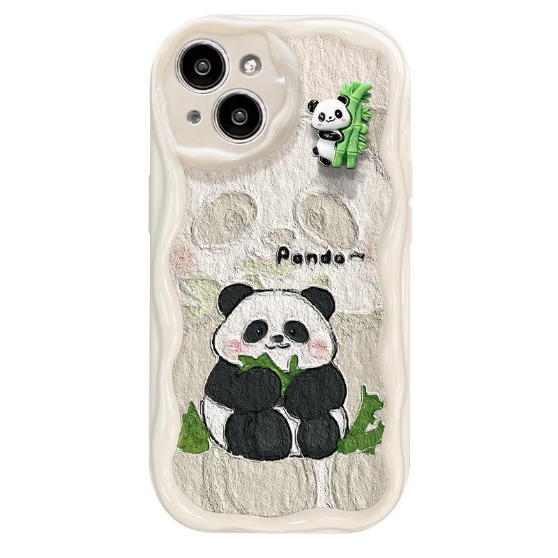 Použitelné pro pouzdro na mobilní telefon Apple 14promax IPhone 13 Roztomilá bambusová panda 12mini Silikonový měkký obal Odolný proti pádu