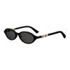 Classic Brand Logo Oval Sunglasses Women Sunglasses Black CD40231I01A