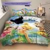 Set Lenzuola 3 Pezzi Avventura Fatata di Campanellino Copripiumino con 2 Federe Cuscino Regalo di Compleanno per la Casa