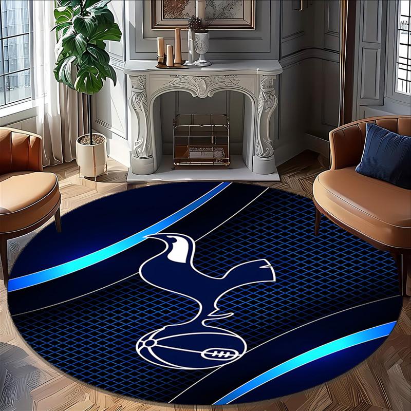 1pc T-Tottenham Hotspur  Carpet, Round Rug, Comfortable, Suitable for Entryways, Living Rooms, Office, And Bedrooms, Christmas Decoration