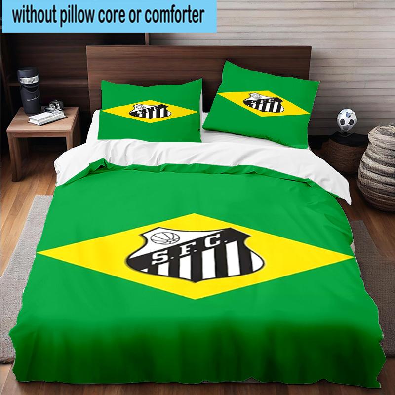 3pcs Powerful Football Crest Design Printed Bedding Set Duvet Cover Closure Includes 1 Duvet Cover & 2 Pillowcases Bedding Sets Home Decor Gifts
