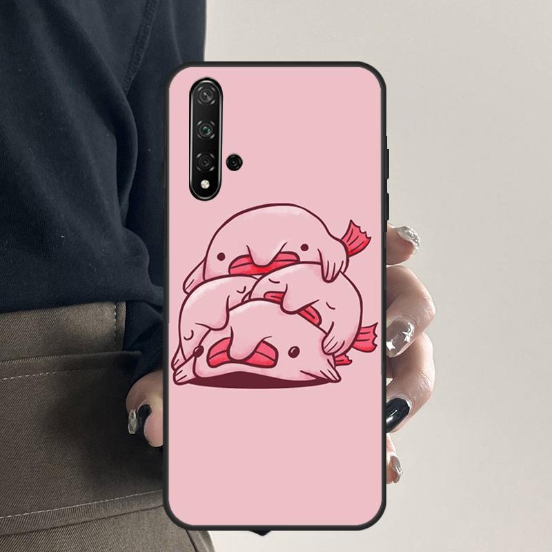 

Cartoon Blobfish For Huawei Nova 12i 12s 7i 8i 11i 9 10 SE Y91 Y90 Y60 Y70 Y72 Y61 P30 P40 Lite P60 Pro Case Huawei Nova 9