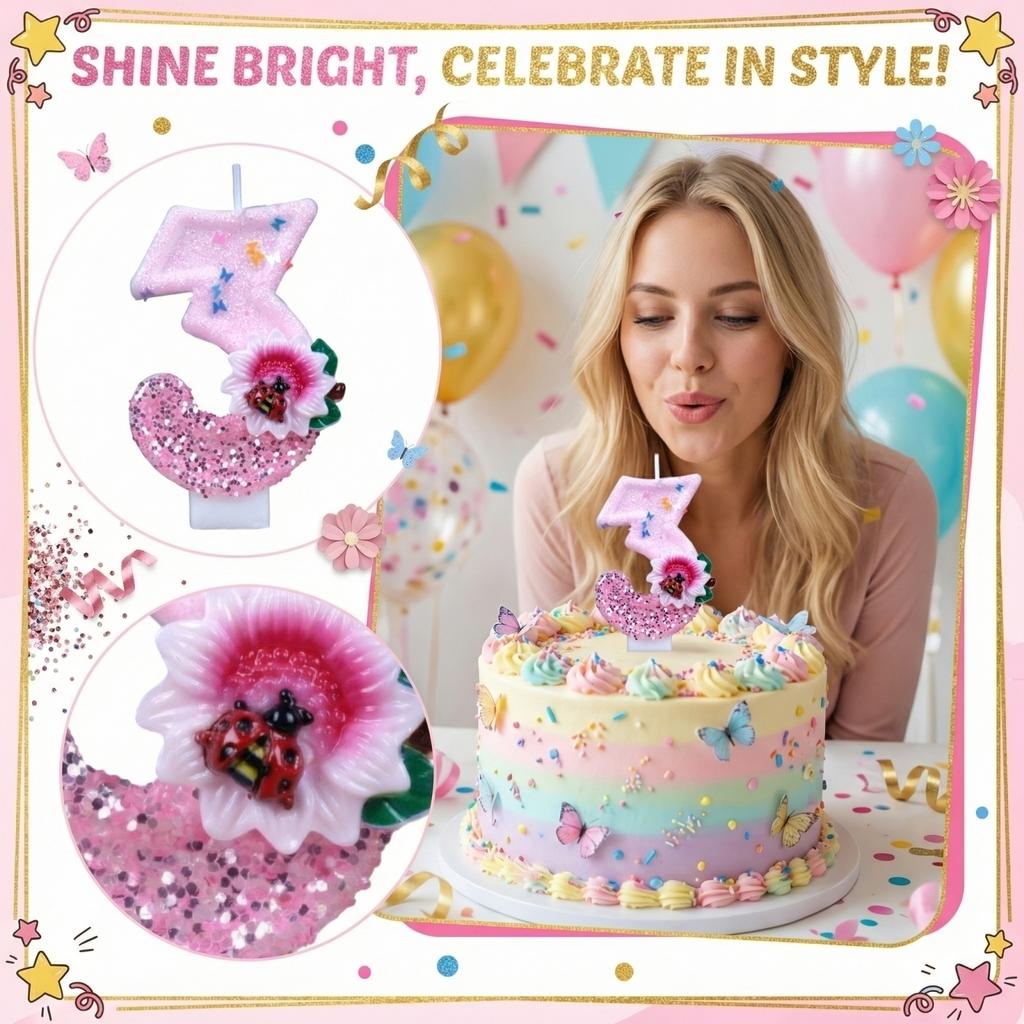 Fashion Cartoon Creative Birthday Candles Party Digital Candles