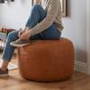 Waterproof Leg Bench Cover PU Leather Pouf Cover Space Saving Storage Bench Cover Toy Storage
