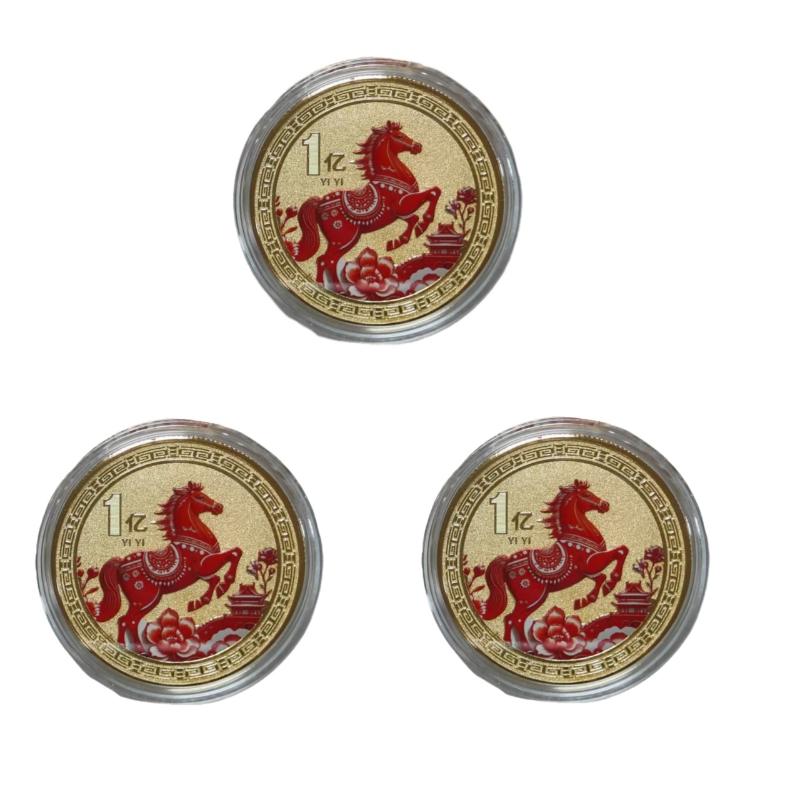 .1/3/5Pcs 2026 Horse Year Chinese Coins Lucky Animal Horse Commemorative Metal Souvenir Collection Coins New Year Gift