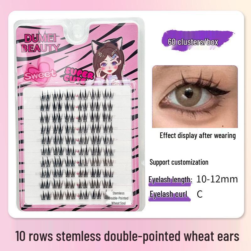10-Row Autumn Leaf & Sunflower Faux Eyelashes - Flat, Glue-Free