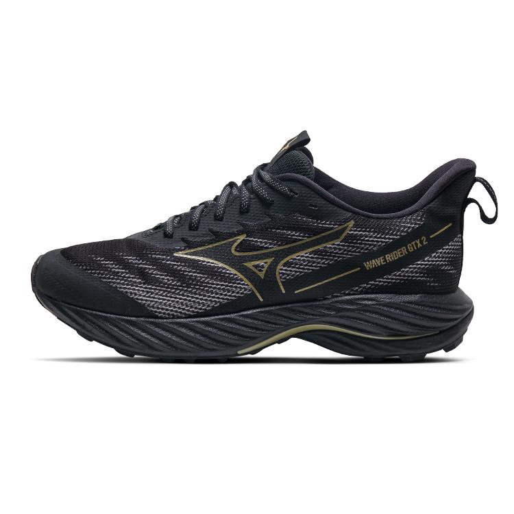 

Mizuno Wave Rider Gtx 2 Амортизация Прочные Дышащие Нескользящие Низкие Кроссовки для Бега Мужские кроссовки Черный Золотой J1GC248201 40