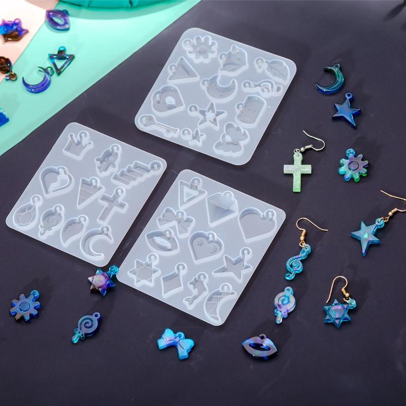 Flower Moon for Key Star for Butterfly Resin Earring Molds Silicone Earring Molds for Epoxy Casing Resin Molds Girl Jewe