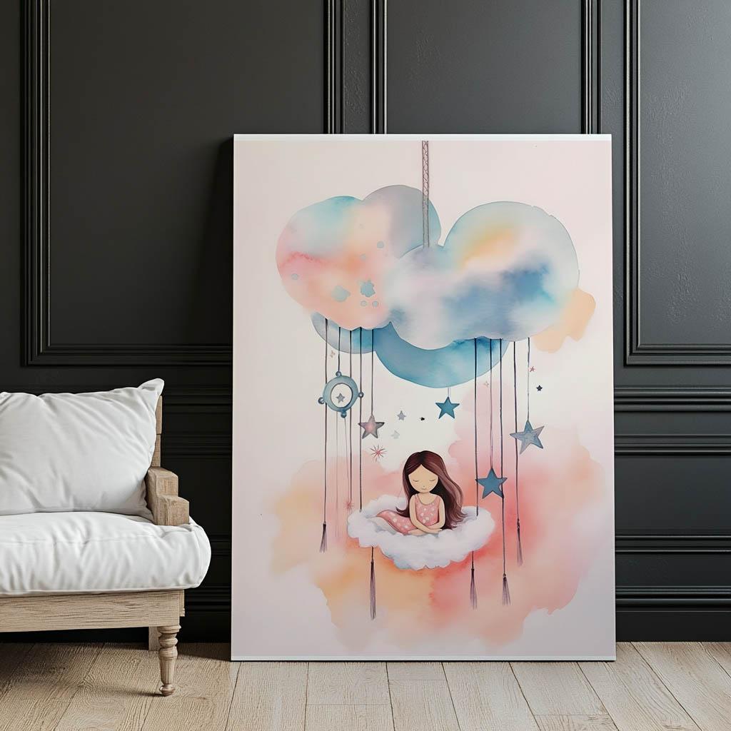 Cloud Carousel of Dreams Cloud Carousel of Dreams, 40X50 Cm, Gold Aluminum Frame, 230 Gsm Matte Paper