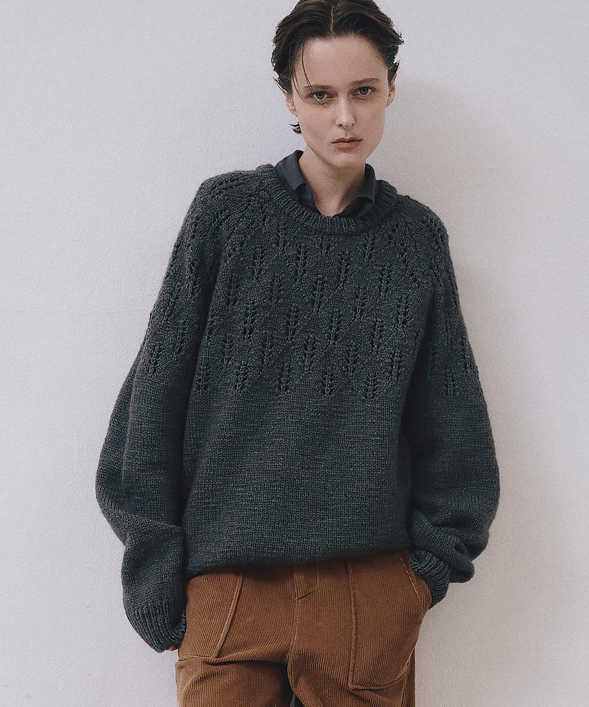 MIDNLOW Covent Wool Sweater (Grey)