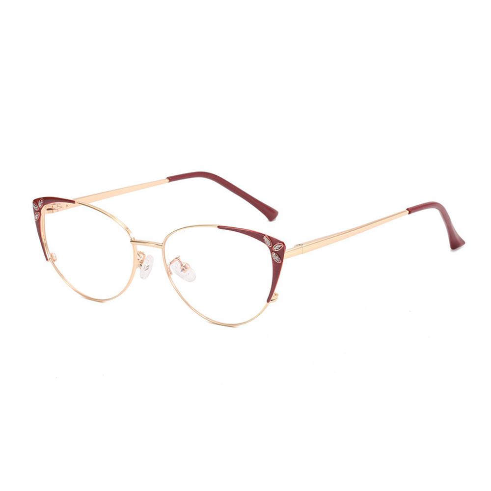 Fashion Metal Cat Eye Anti Blue Light Glasses Frame Stylish Photochromic Presbyopia Eyeglasses Customizable Prescription Lens -2